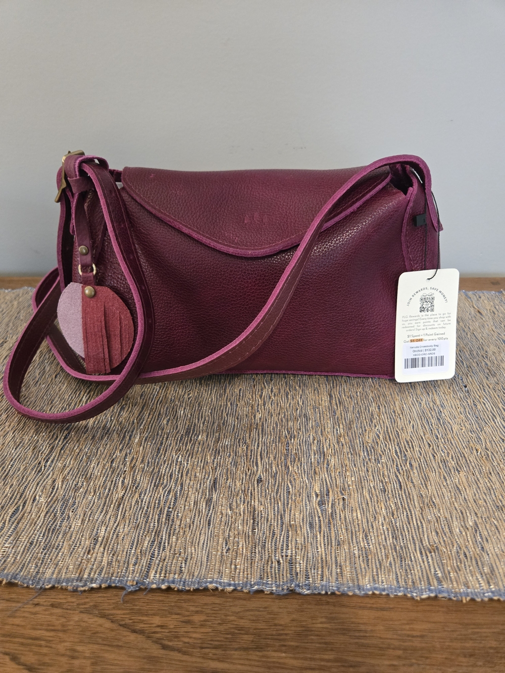 NWT Portland Leather NERUDA Crossbody Bag in ORCHID